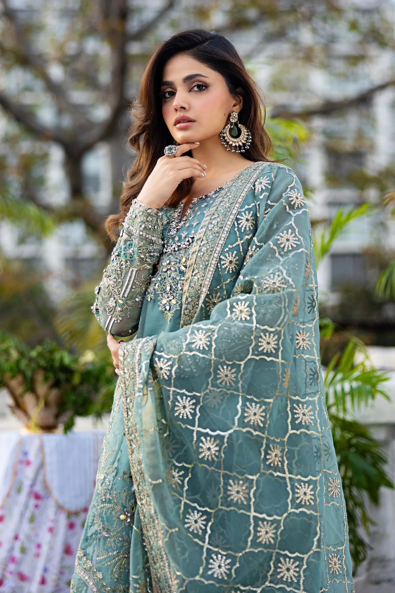 Maria B Formal Wears Blue Raw Silk – view 2 – Poshaq