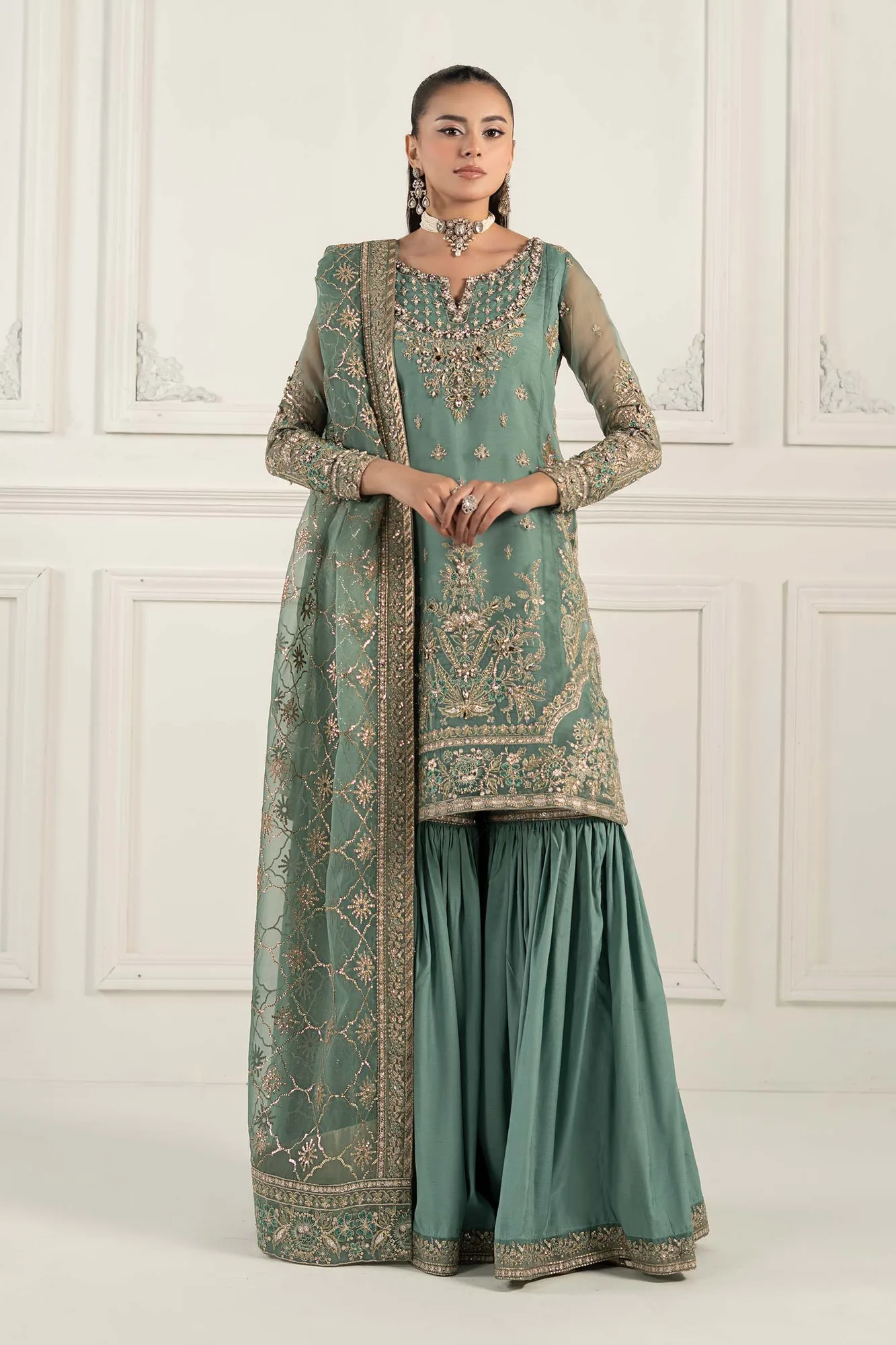 Maria B Formal Wears Blue Raw Silk – view 4 – Poshaq