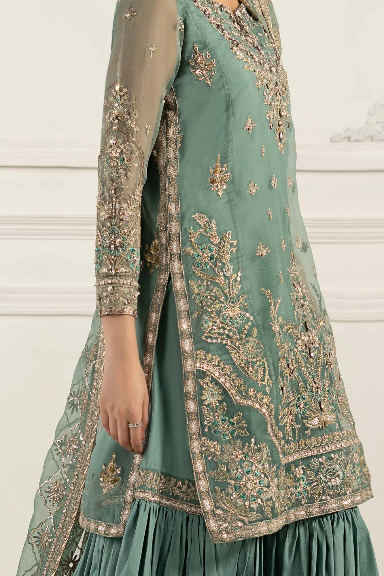 Maria B Formal Wears Blue Raw Silk – view 7 – Poshaq