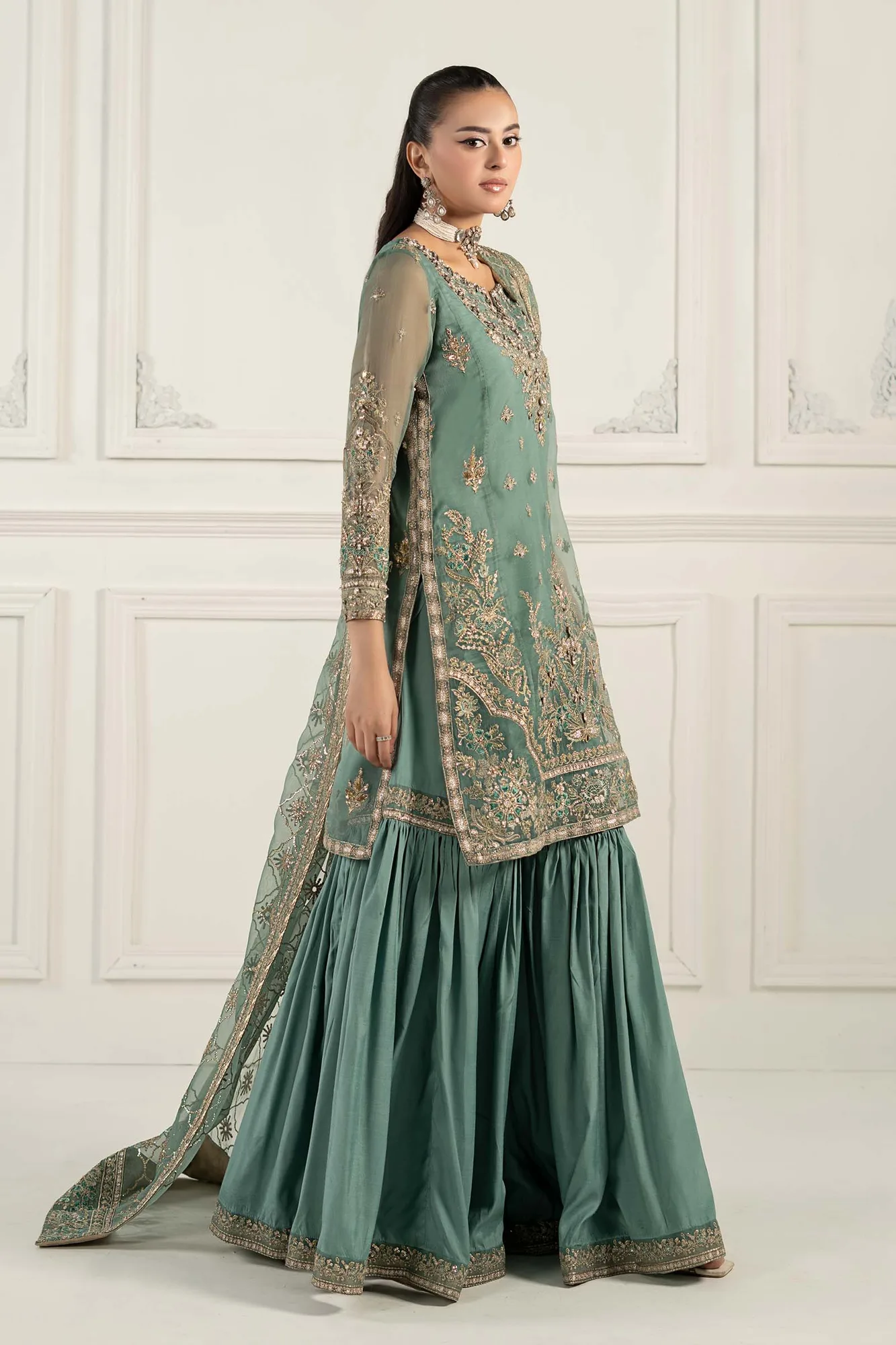 Maria B Formal Wears Blue Raw Silk – view 9 – Poshaq