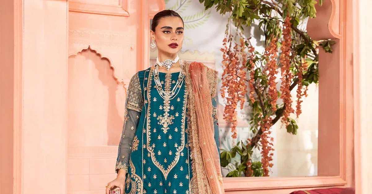 Maria B Formal Wears Pink Raw Silk – view 5 – Poshaq