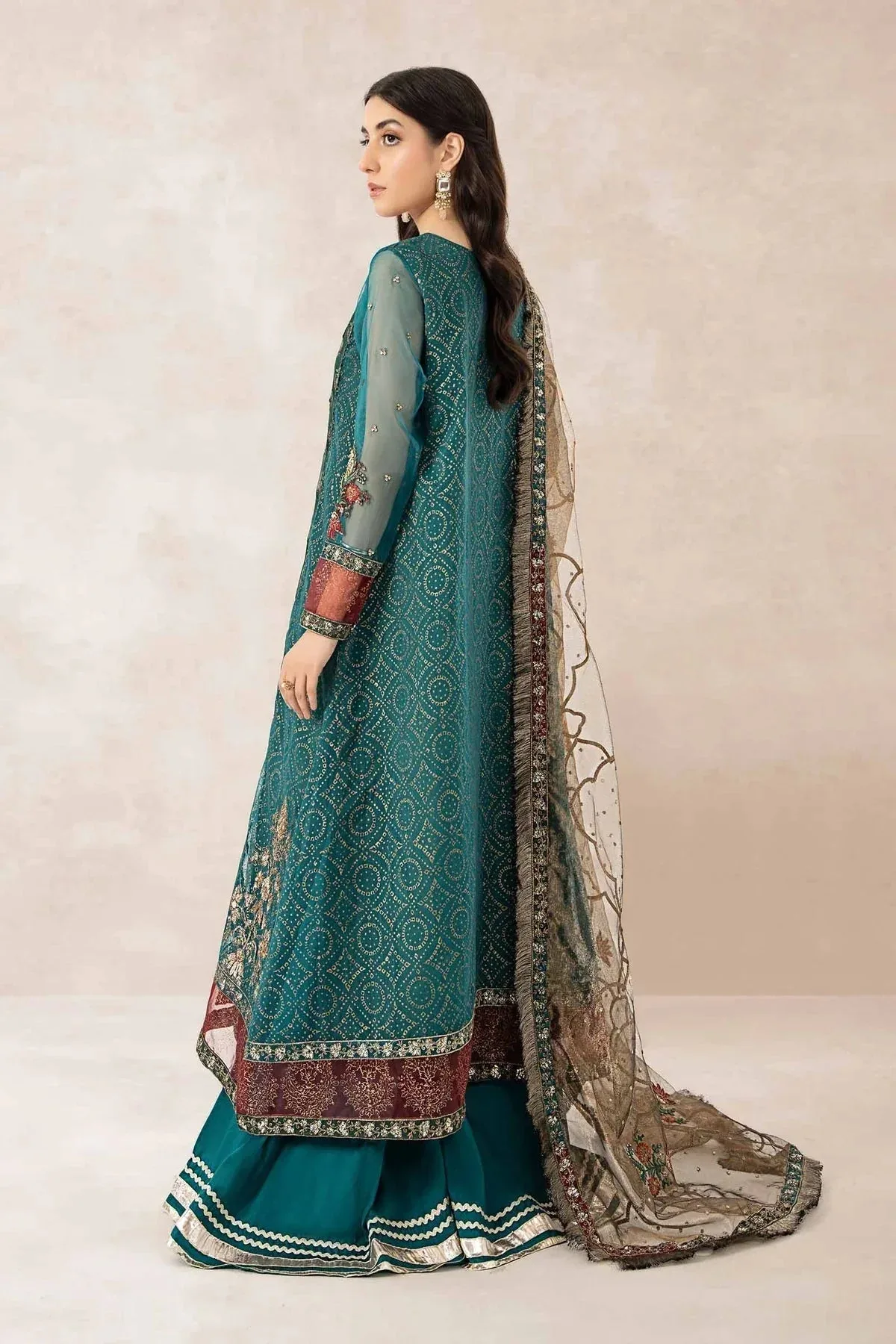 Maria B Formal Wears Teal Organza – view 2 – Poshaq