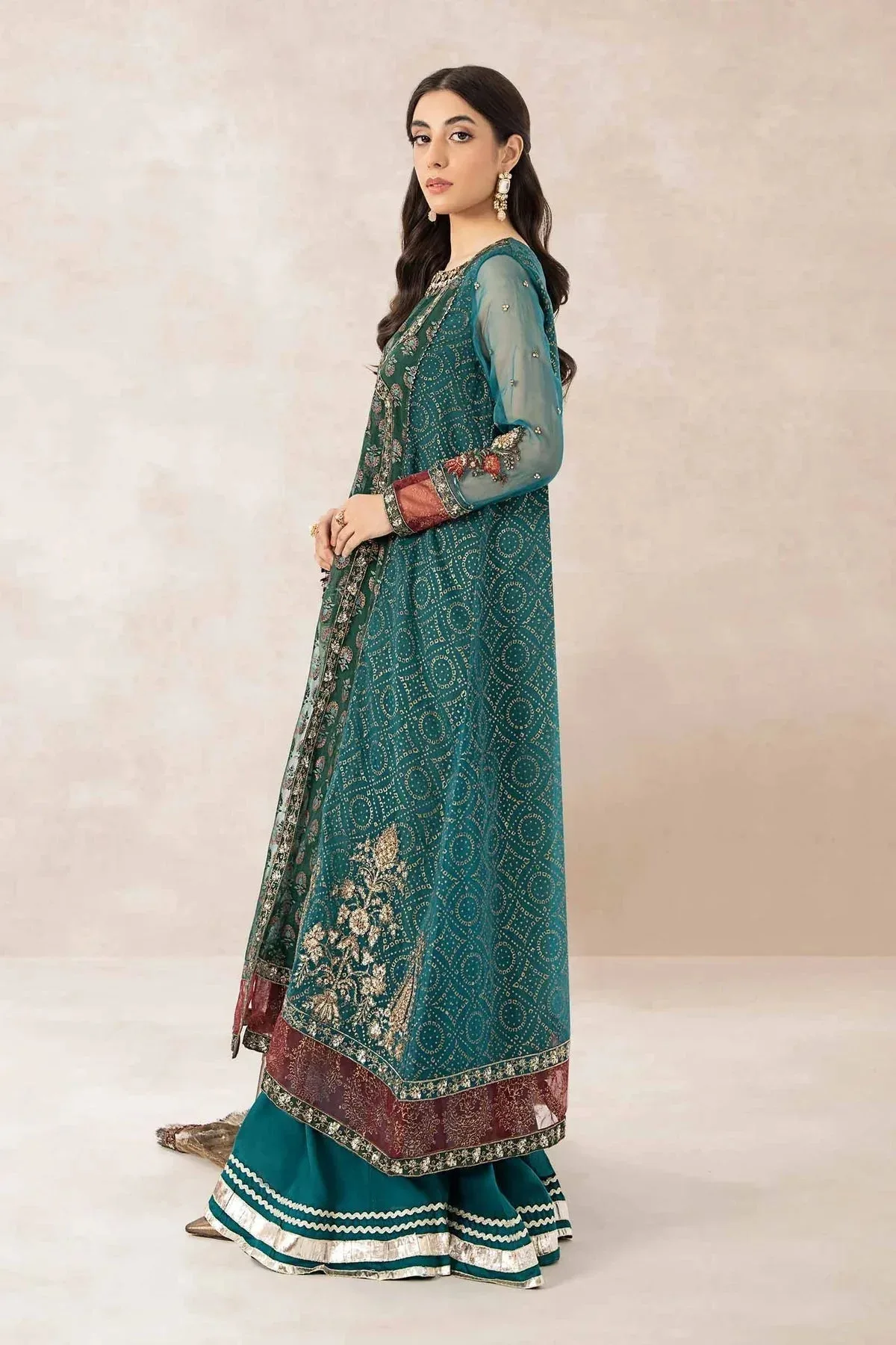 Maria B Formal Wears Teal Organza – view 5 – Poshaq