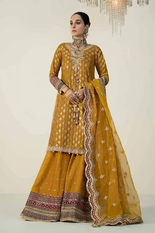 Maria B Formal Wears Yellow Jacquard – view 1 – Poshaq