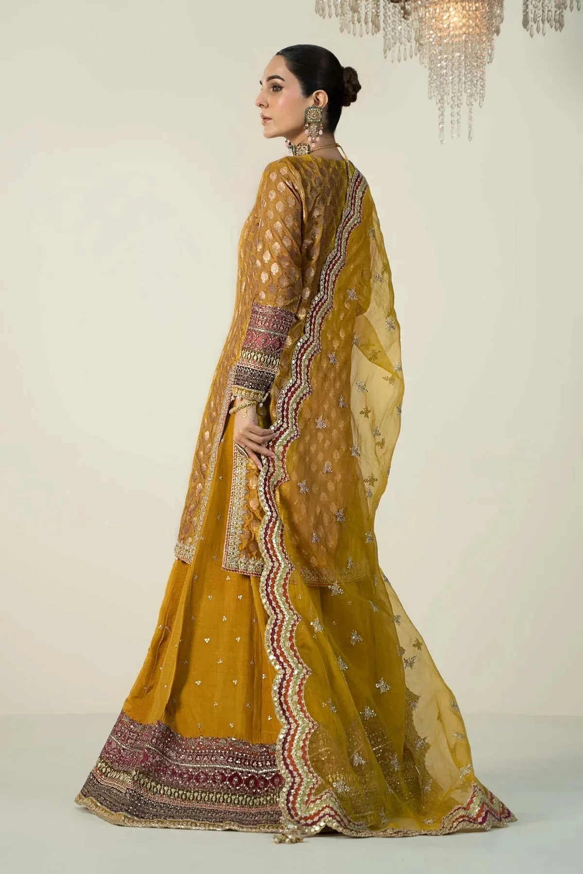 Maria B Formal Wears Yellow Jacquard – view 2 – Poshaq