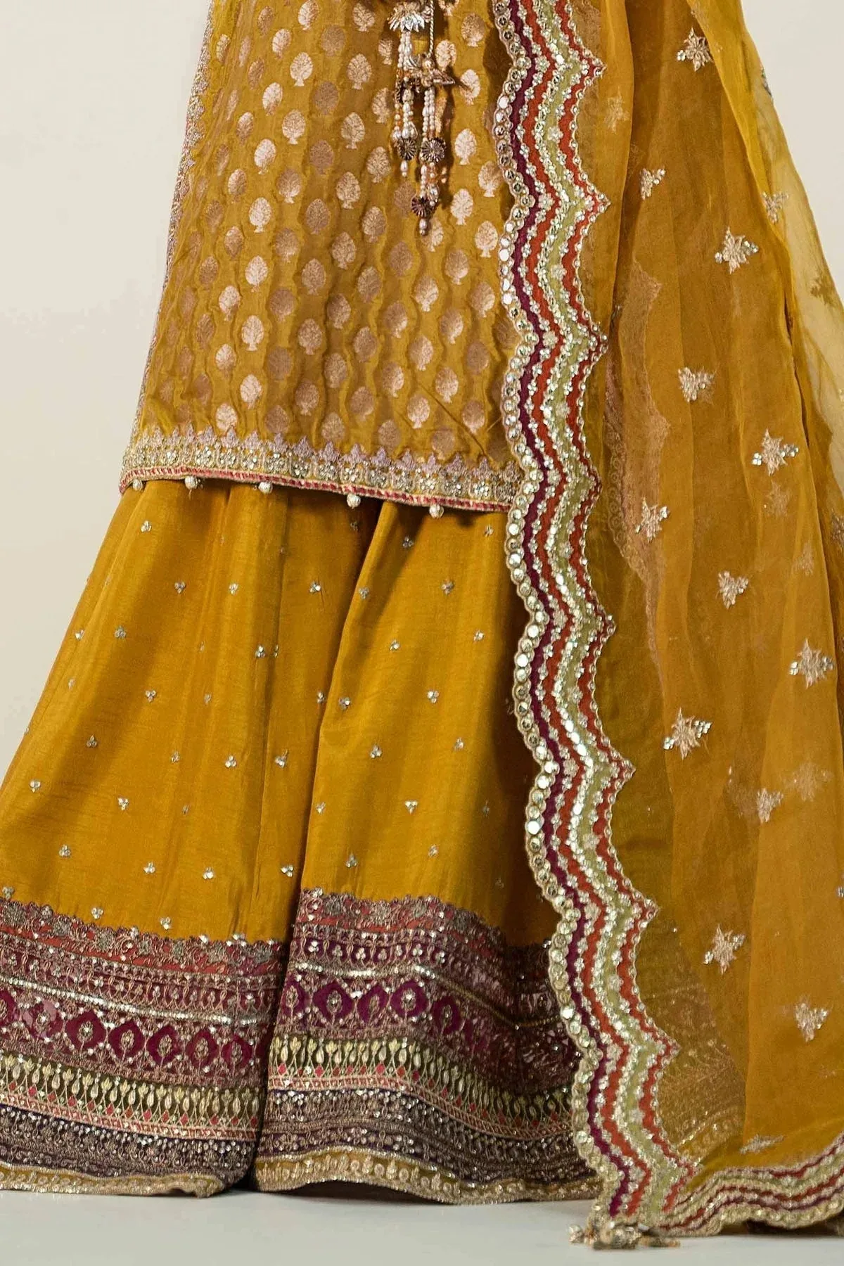 Maria B Formal Wears Yellow Jacquard – view 4 – Poshaq