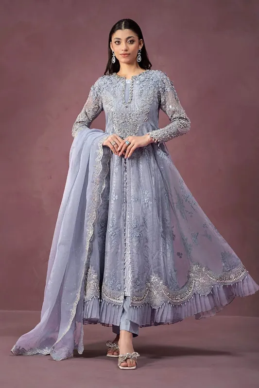 Maria B Formal Wears Magenta Raw Silk – view 1 – Poshaq