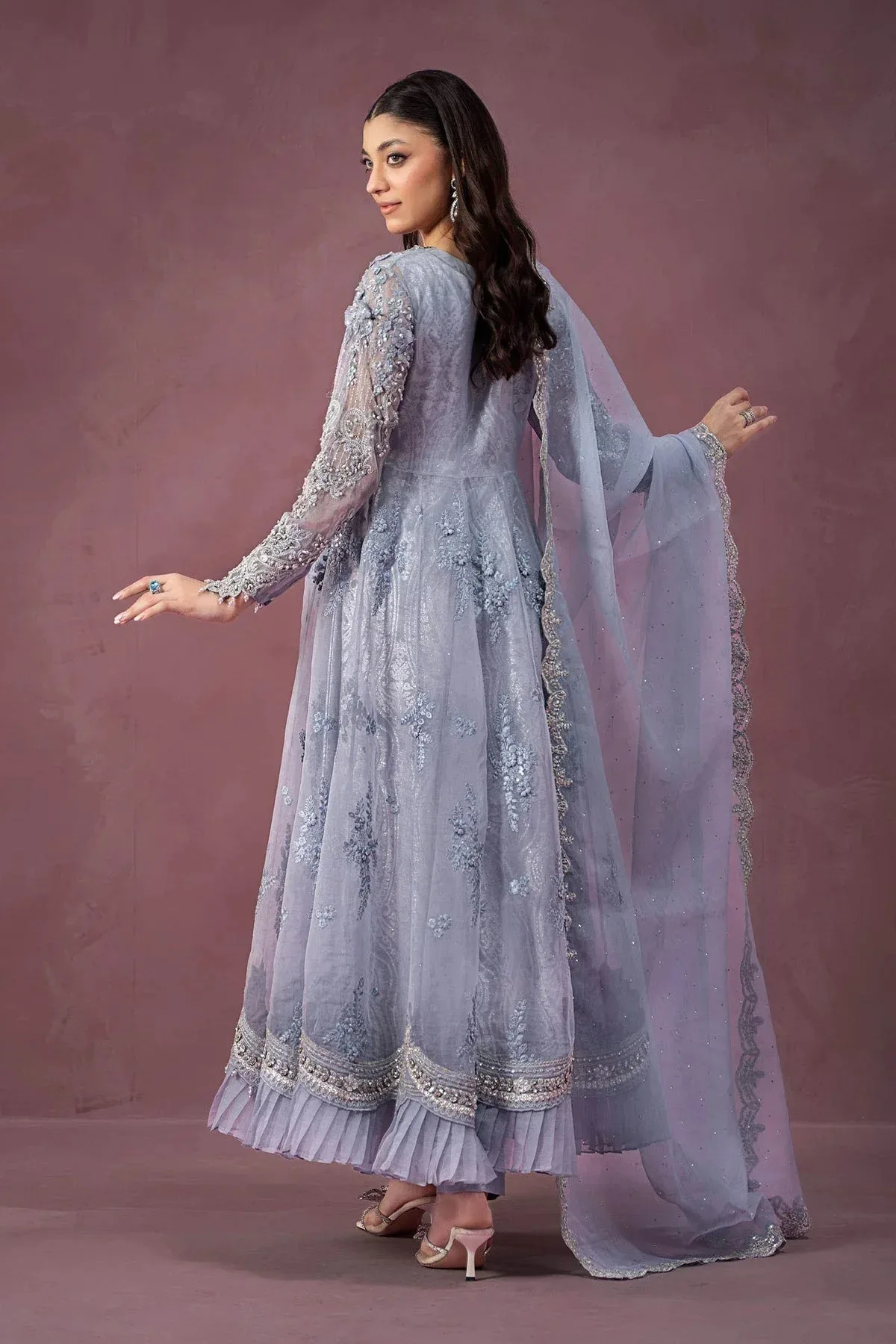 Maria B Formal Wears Magenta Raw Silk – view 2 – Poshaq