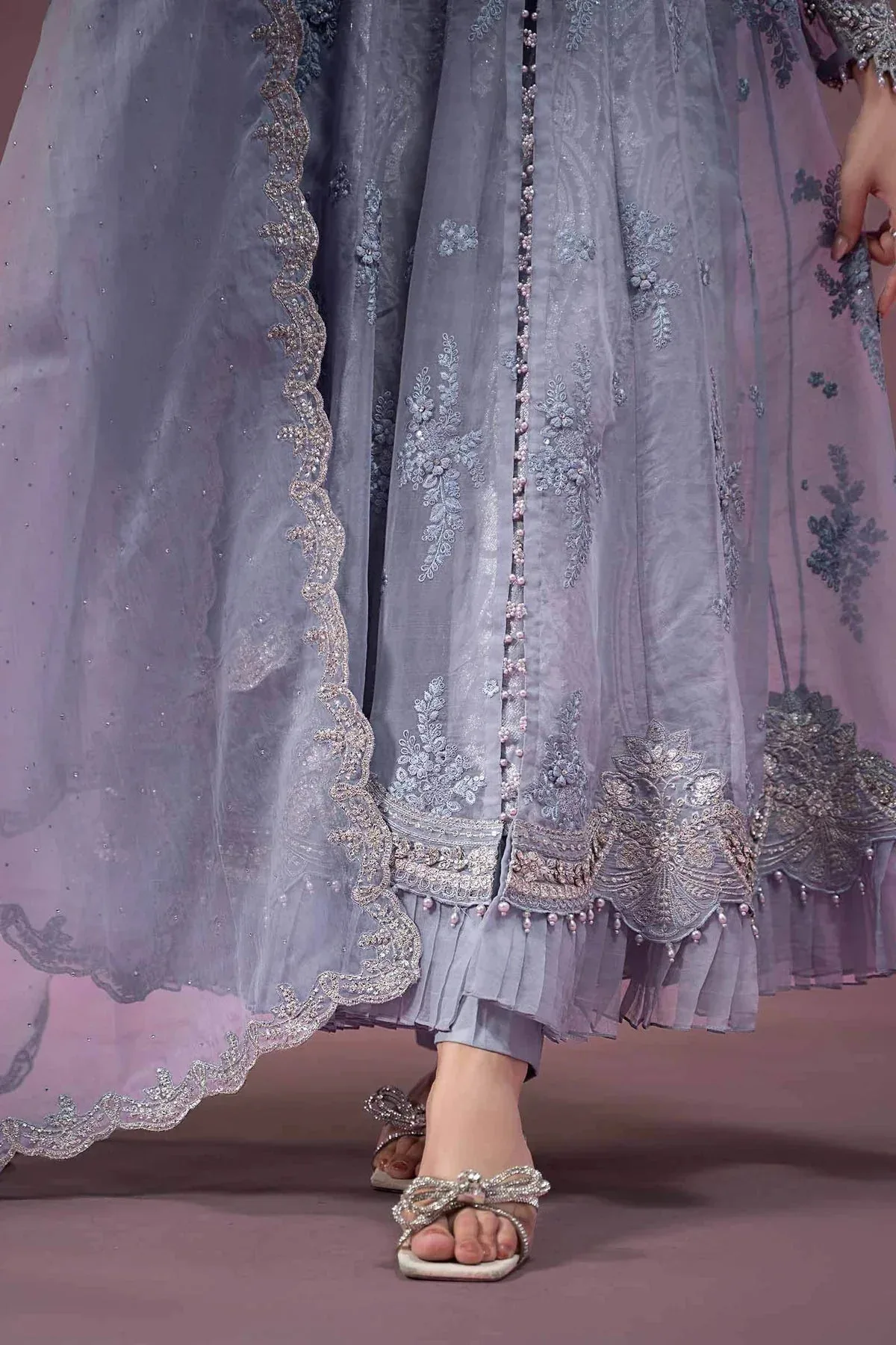 Maria B Formal Wears Magenta Raw Silk – view 4 – Poshaq