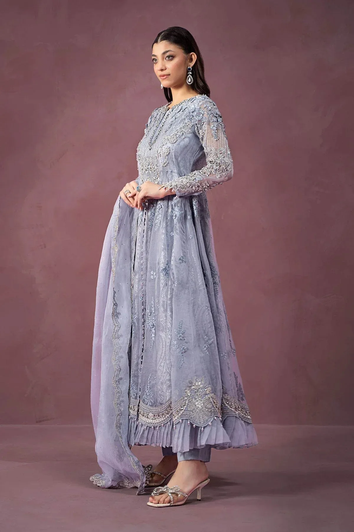 Maria B Formal Wears Magenta Raw Silk – view 5 – Poshaq