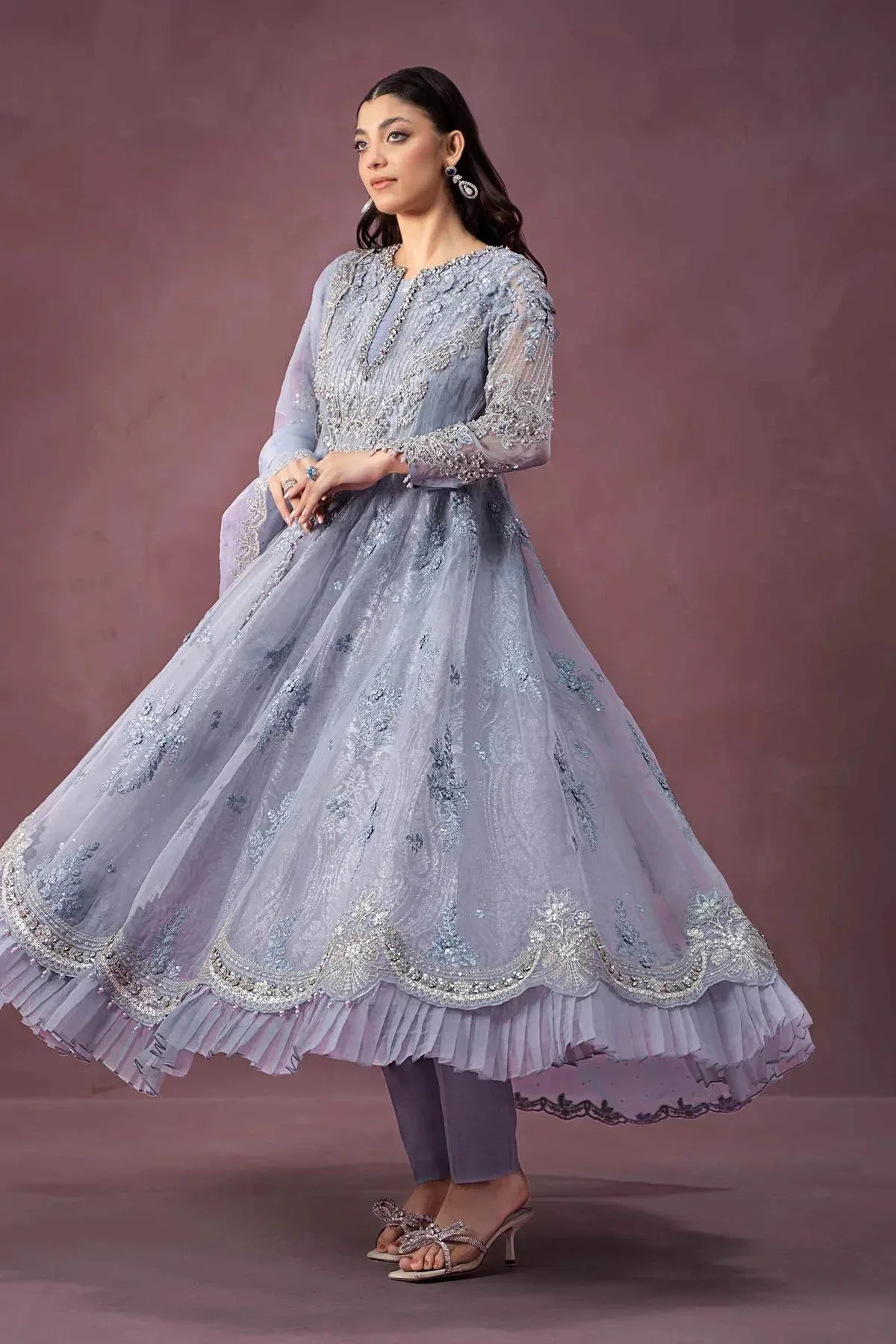 Maria B Formal Wears Magenta Raw Silk – view 6 – Poshaq