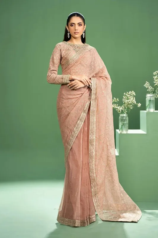 Maria B Formal Wears Pink Raw Silk – view 1 – Poshaq