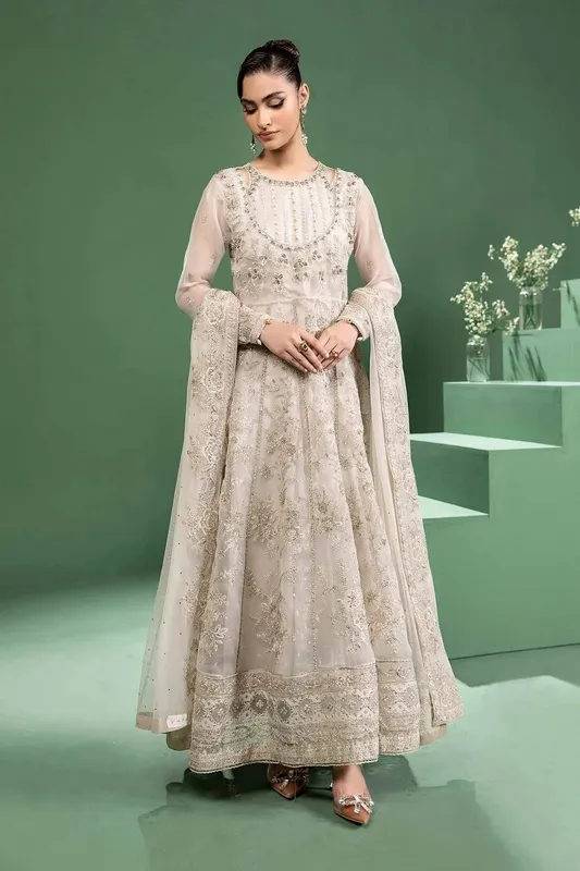 Maria B Formal Wears White Organza – view 1 – Poshaq