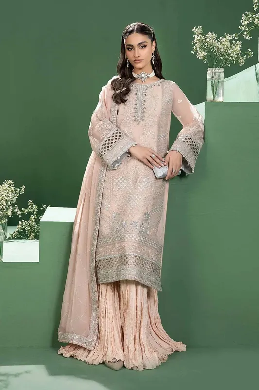 Maria B Formal Wears Pink Raw Silk – view 1 – Poshaq
