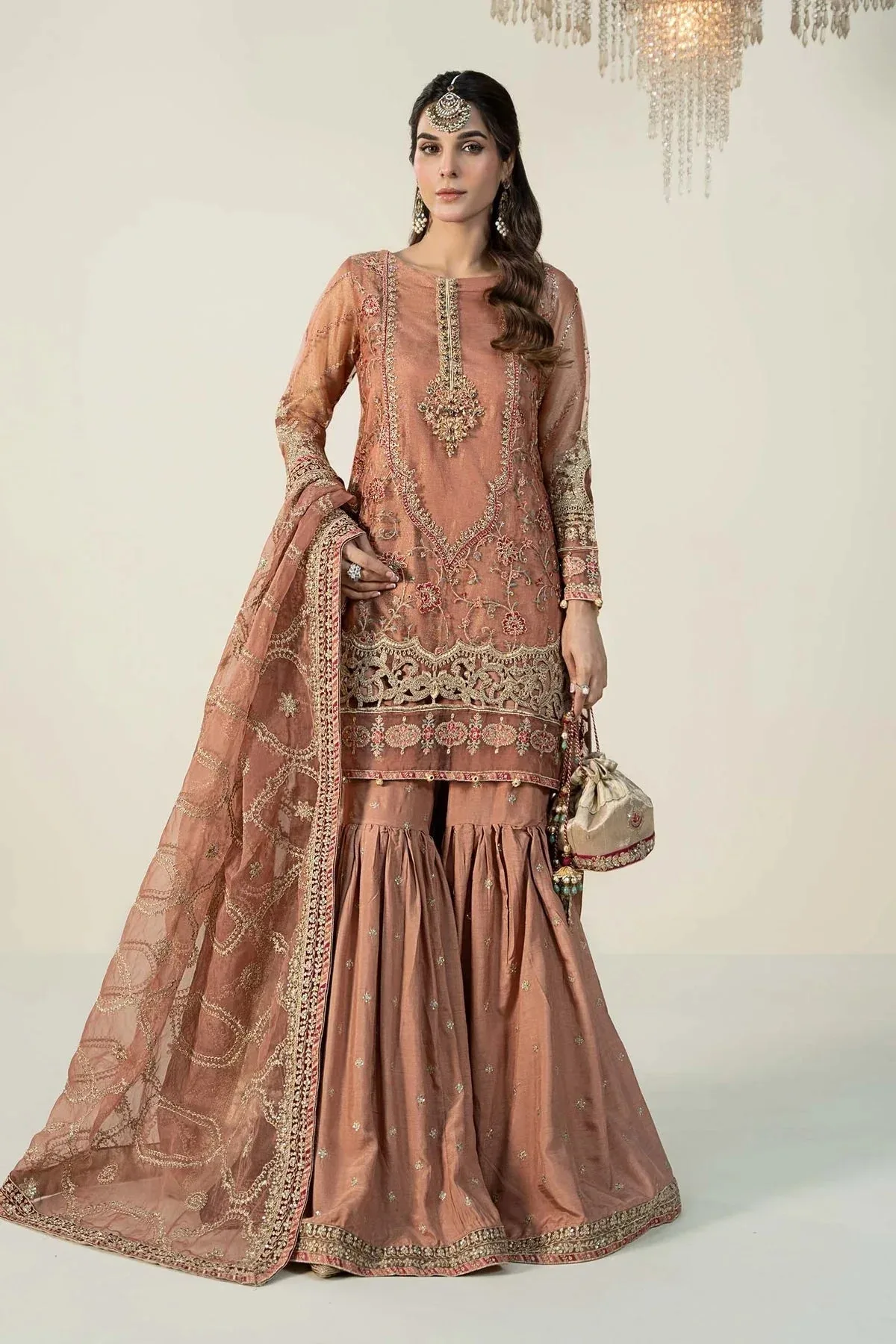 Maria B Formal Wears Pink Raw Silk – view 1 – Poshaq