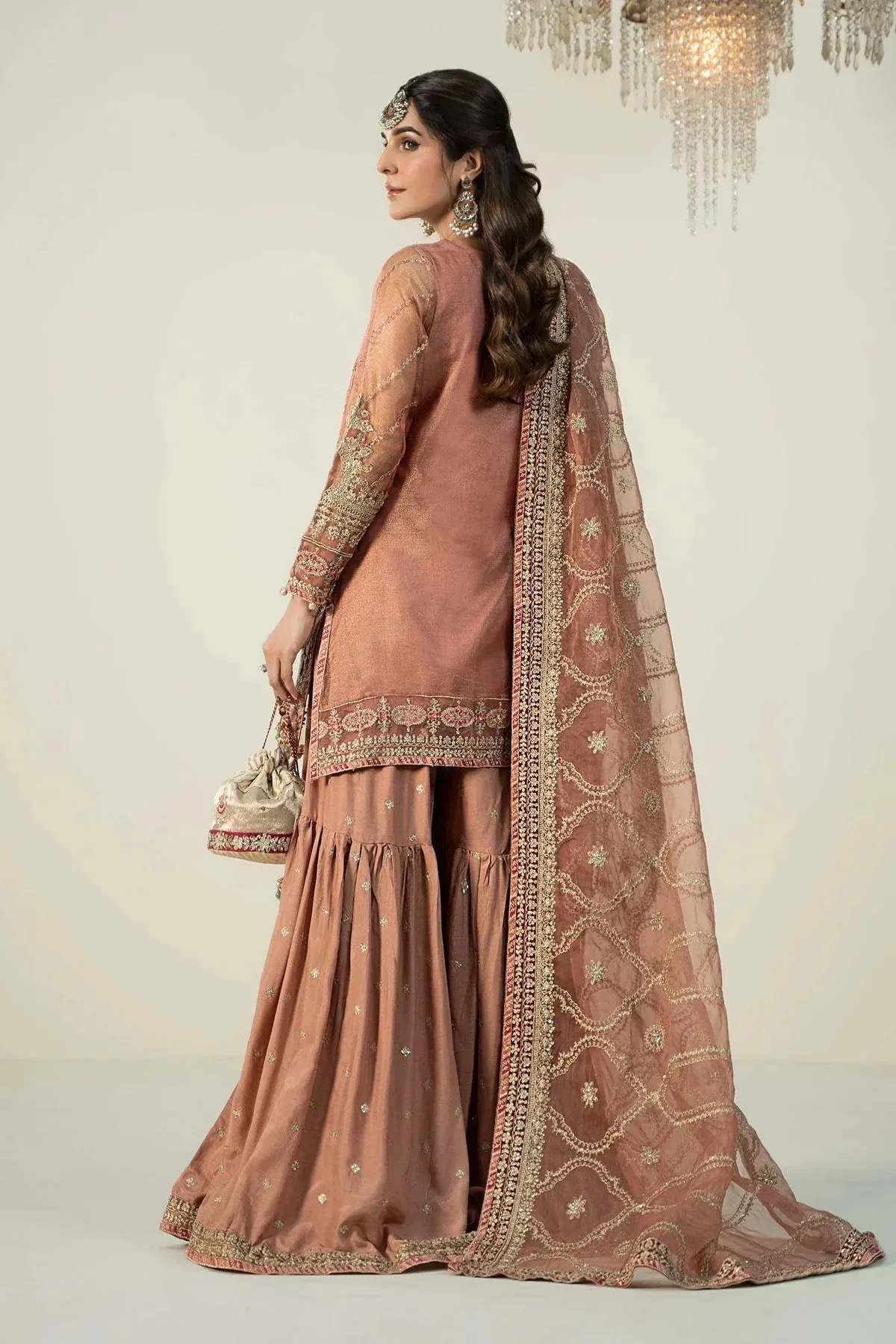 Maria B Formal Wears Pink Raw Silk – view 2 – Poshaq