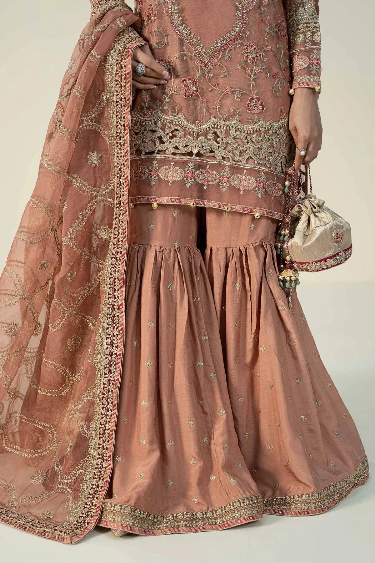Maria B Formal Wears Pink Raw Silk – view 4 – Poshaq