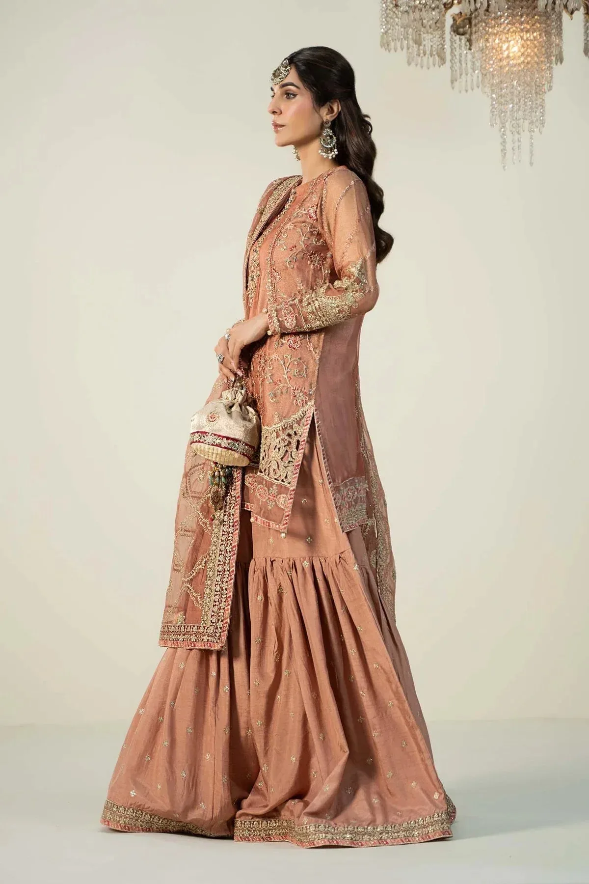 Maria B Formal Wears Pink Raw Silk – view 5 – Poshaq