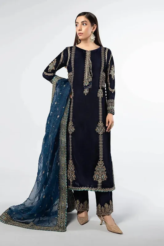 Maria B Formal Wears Blue Organza – view 1 – Poshaq