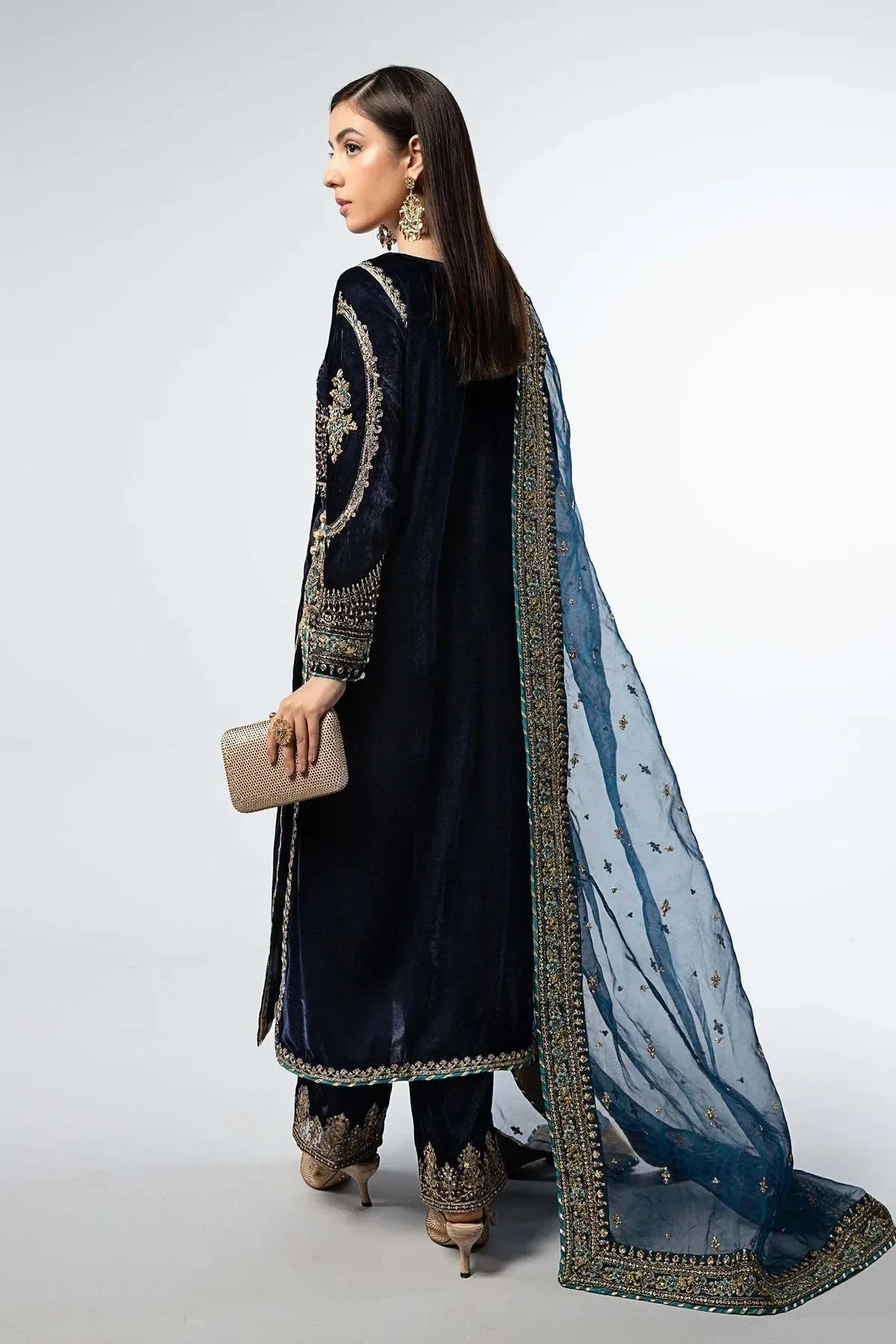 Maria B Formal Wears Blue Organza – view 2 – Poshaq