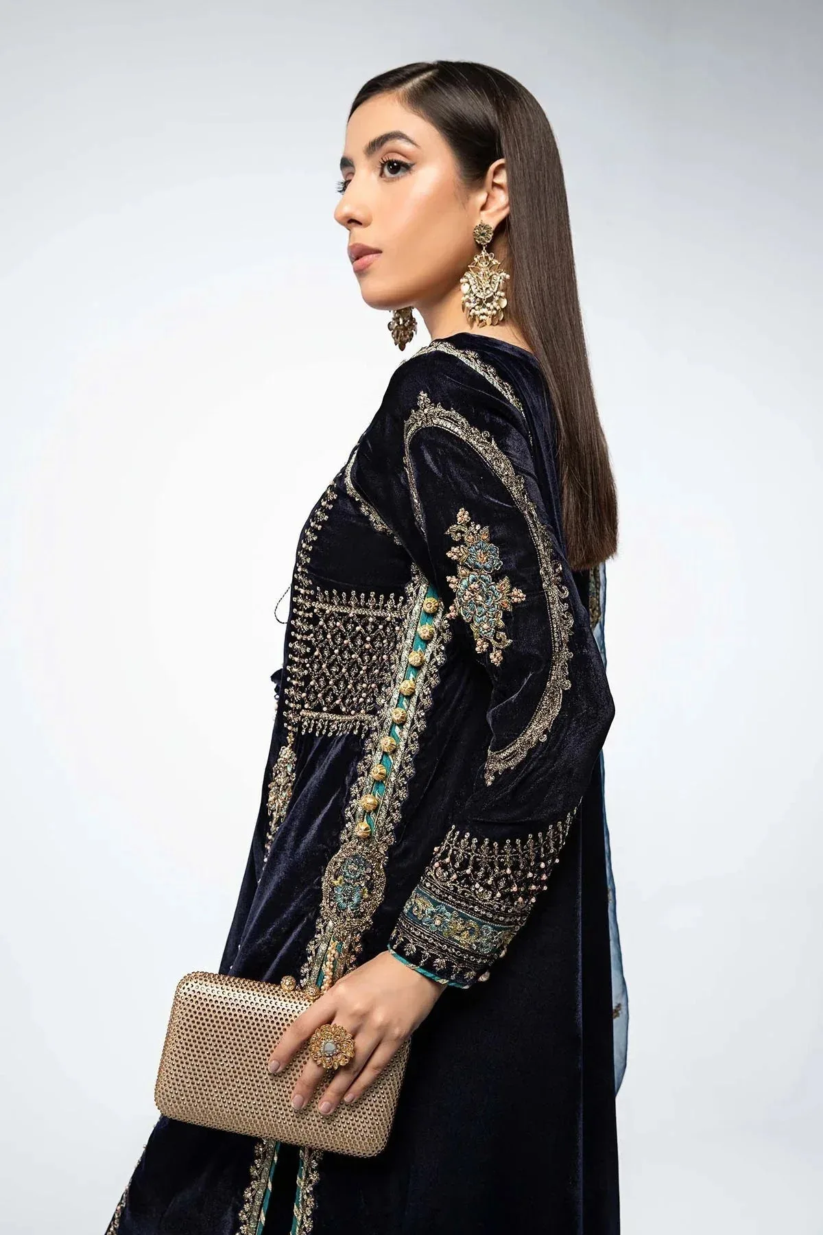 Maria B Formal Wears Blue Organza – view 4 – Poshaq