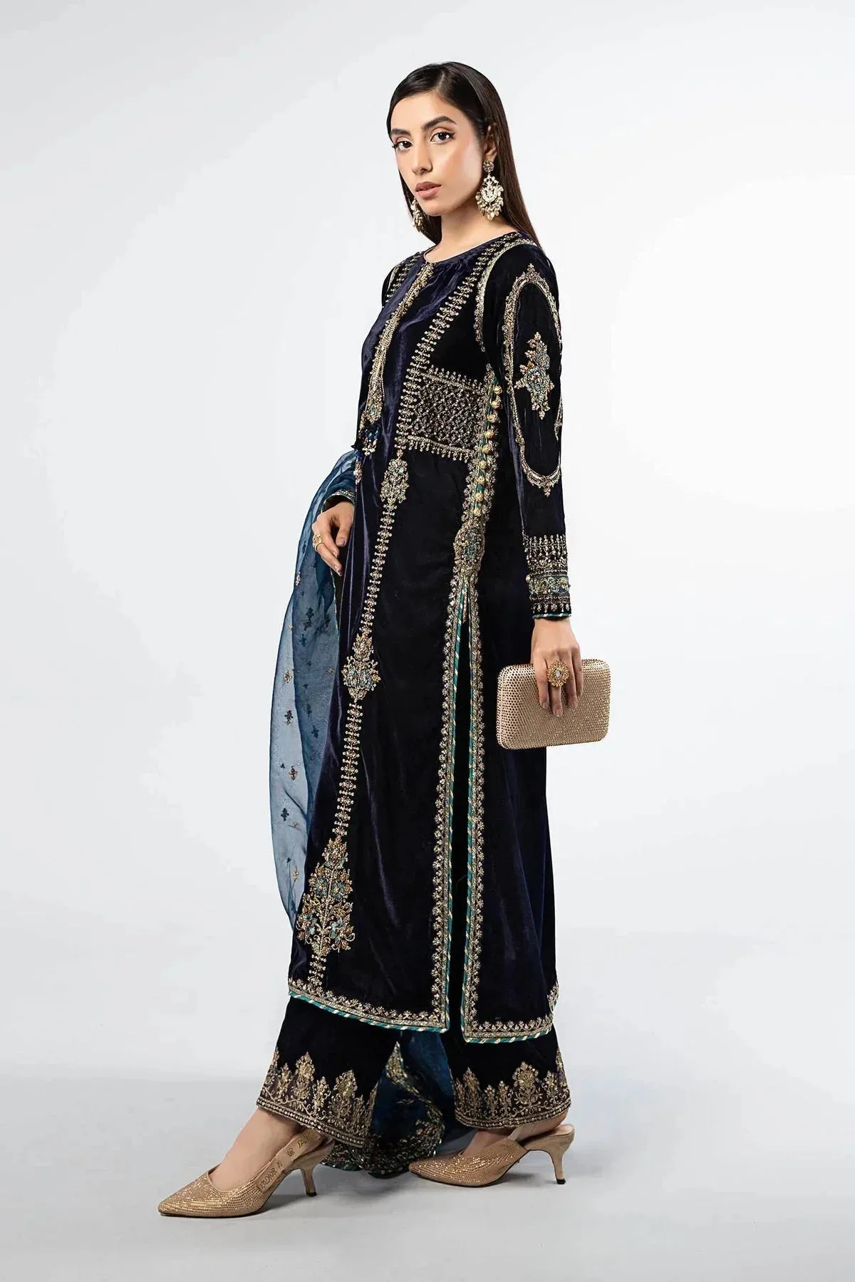 Maria B Formal Wears Blue Organza – view 5 – Poshaq