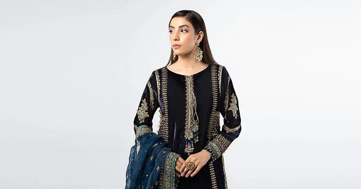 Maria B Formal Wears Blue Organza – view 6 – Poshaq