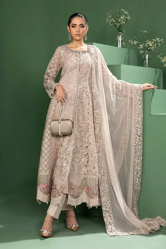 Maria B Formal Wears Grey Raw Silk – view 1 – Poshaq