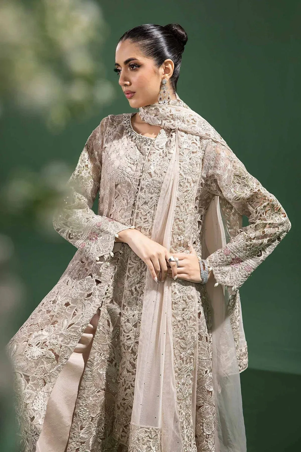 Maria B Formal Wears Grey Raw Silk – view 3 – Poshaq