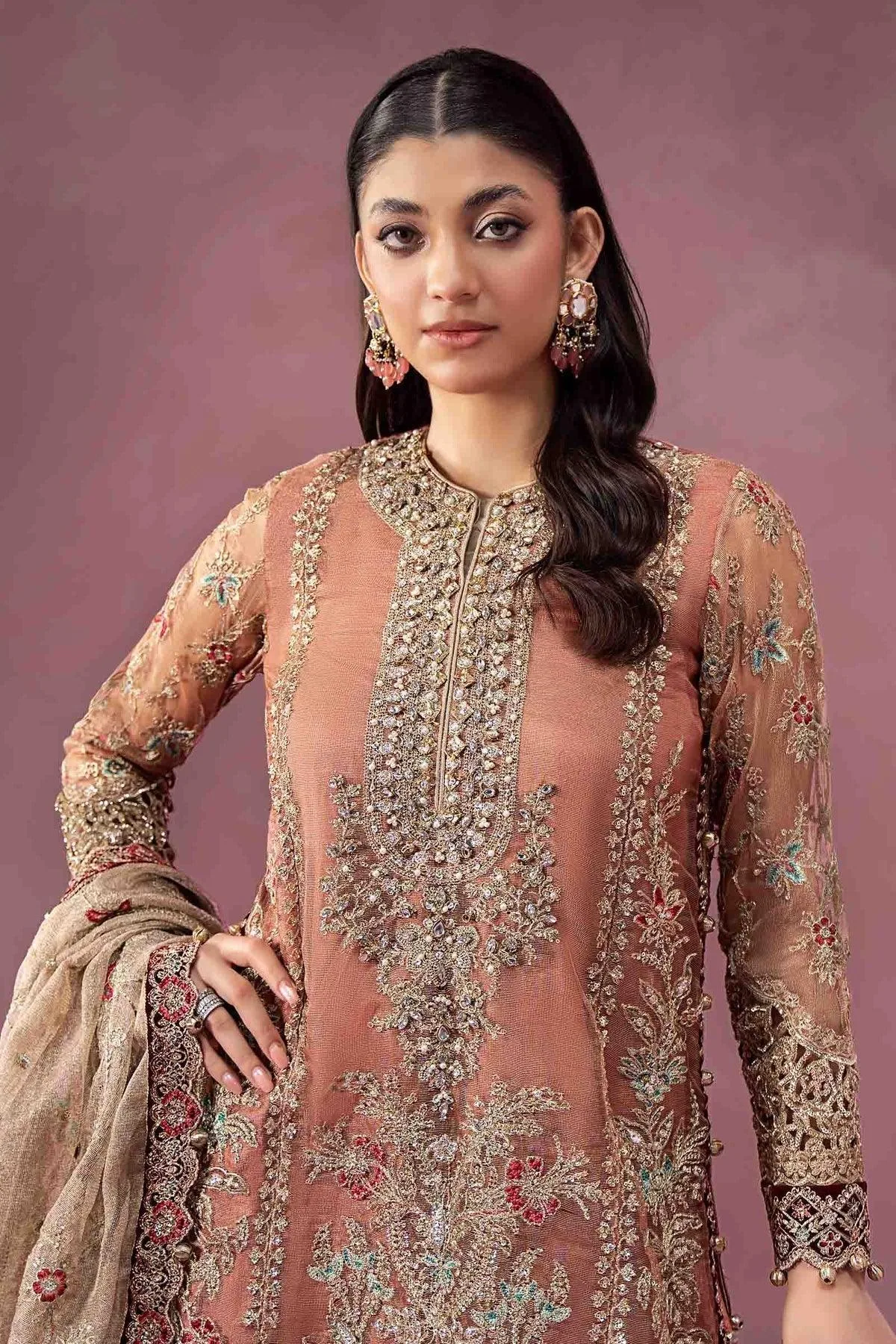 Maria B Formal Wears Pink Raw Silk – view 3 – Poshaq