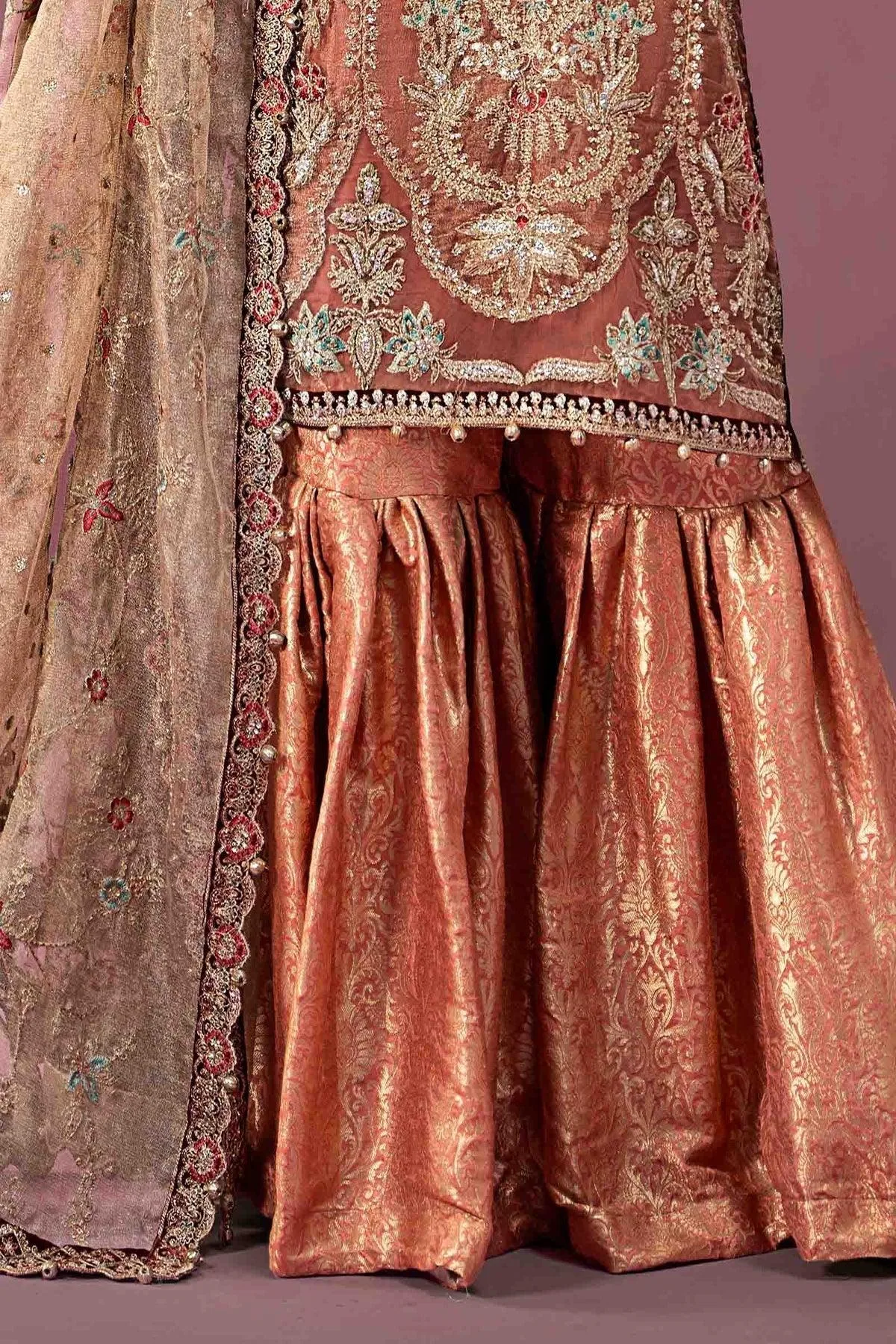 Maria B Formal Wears Pink Raw Silk – view 4 – Poshaq