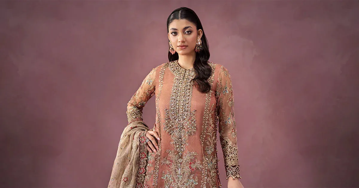 Maria B Formal Wears Pink Raw Silk – view 6 – Poshaq