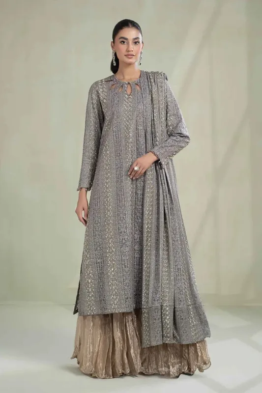 Maria B Formal Wears Gold Organza – view 1 – Poshaq
