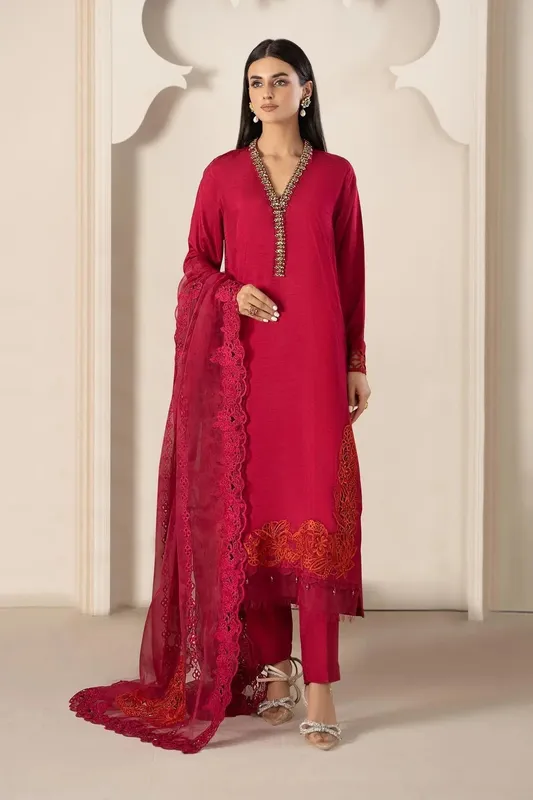 Maria B Formal Wears Pink Raw Silk – view 1 – Poshaq