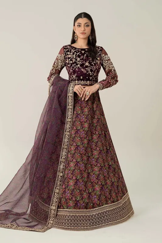 Maria B Formal Wears Purple Cotton Silk – view 1 – Poshaq