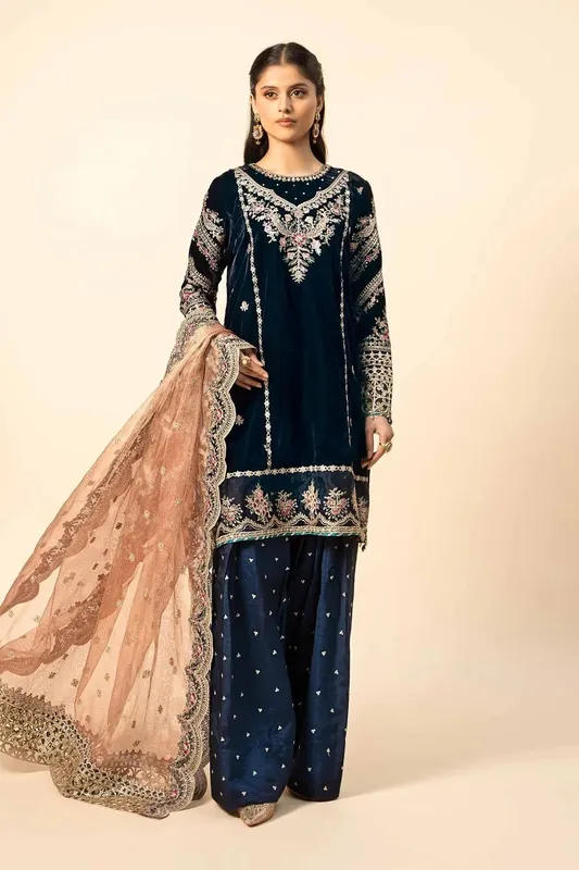 Maria B Formal Wears Pink Raw Silk – view 1 – Poshaq