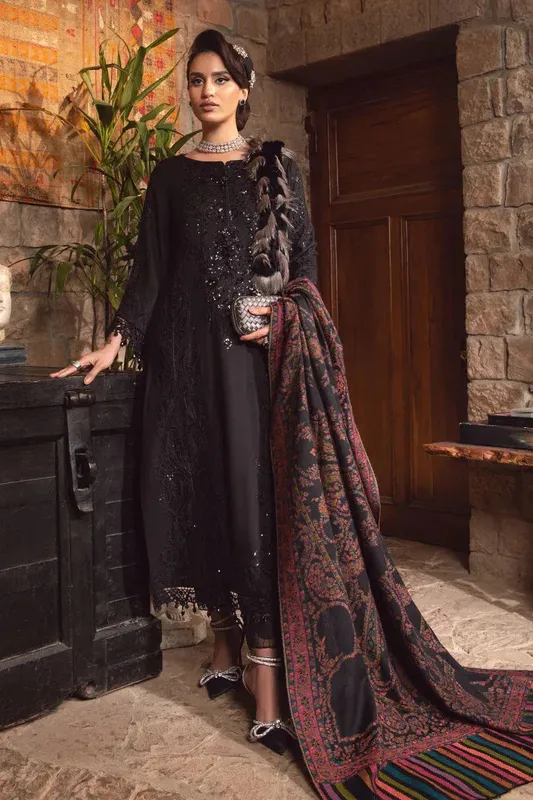 Maria B Linen Collection Black Linen – view 1 – Poshaq