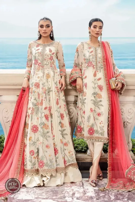 Maria B Luxury Chiffon Collection Raw Silk – view 1 – Poshaq