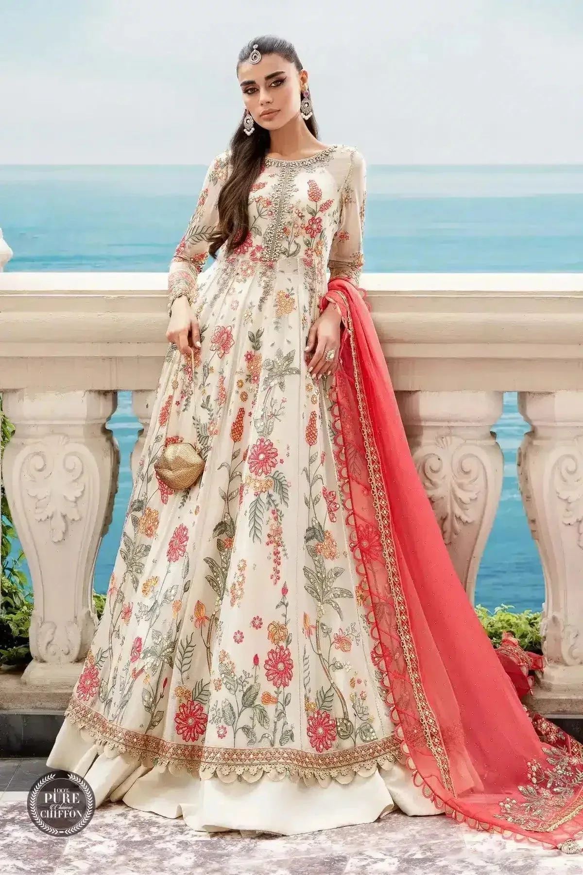 Maria B Luxury Chiffon Collection Raw Silk – view 2 – Poshaq