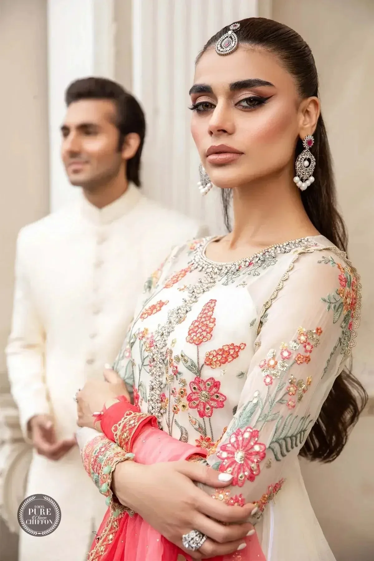 Maria B Luxury Chiffon Collection Raw Silk – view 7 – Poshaq