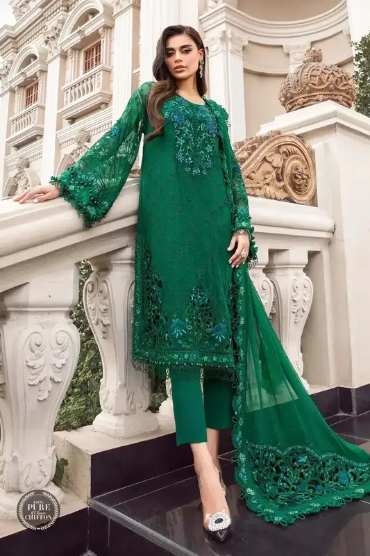 Maria B Luxury Chiffon Collection Raw Silk – view 1 – Poshaq