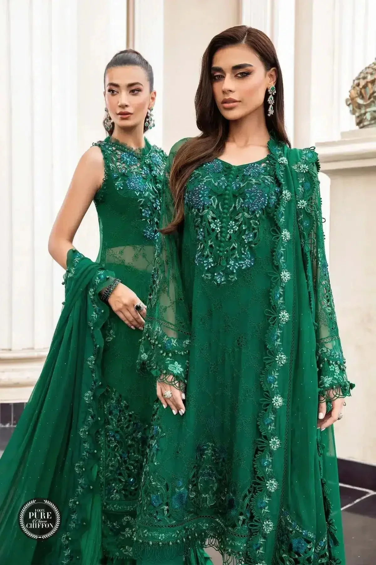 Maria B Luxury Chiffon Collection Raw Silk – view 4 – Poshaq