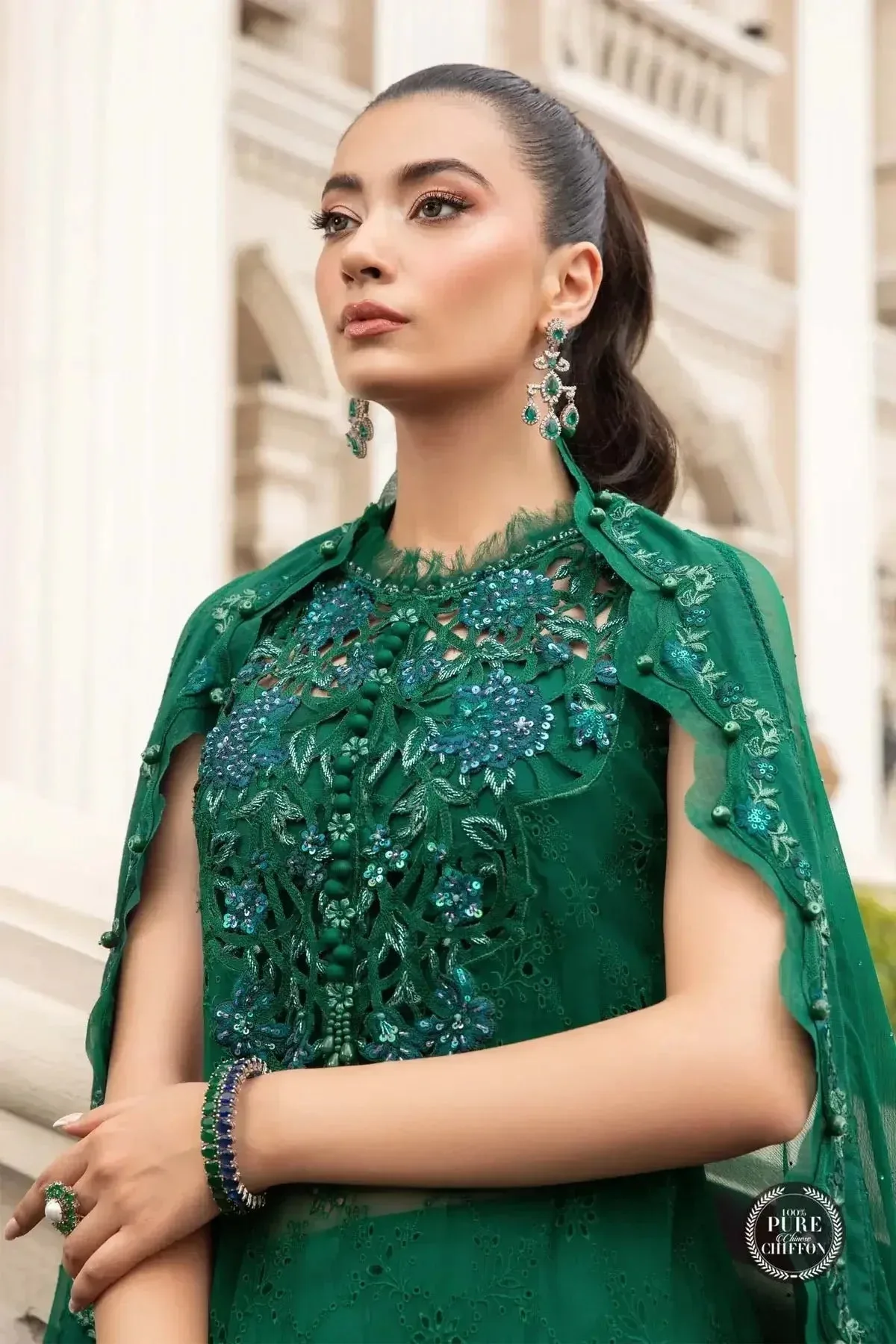 Maria B Luxury Chiffon Collection Raw Silk – view 5 – Poshaq