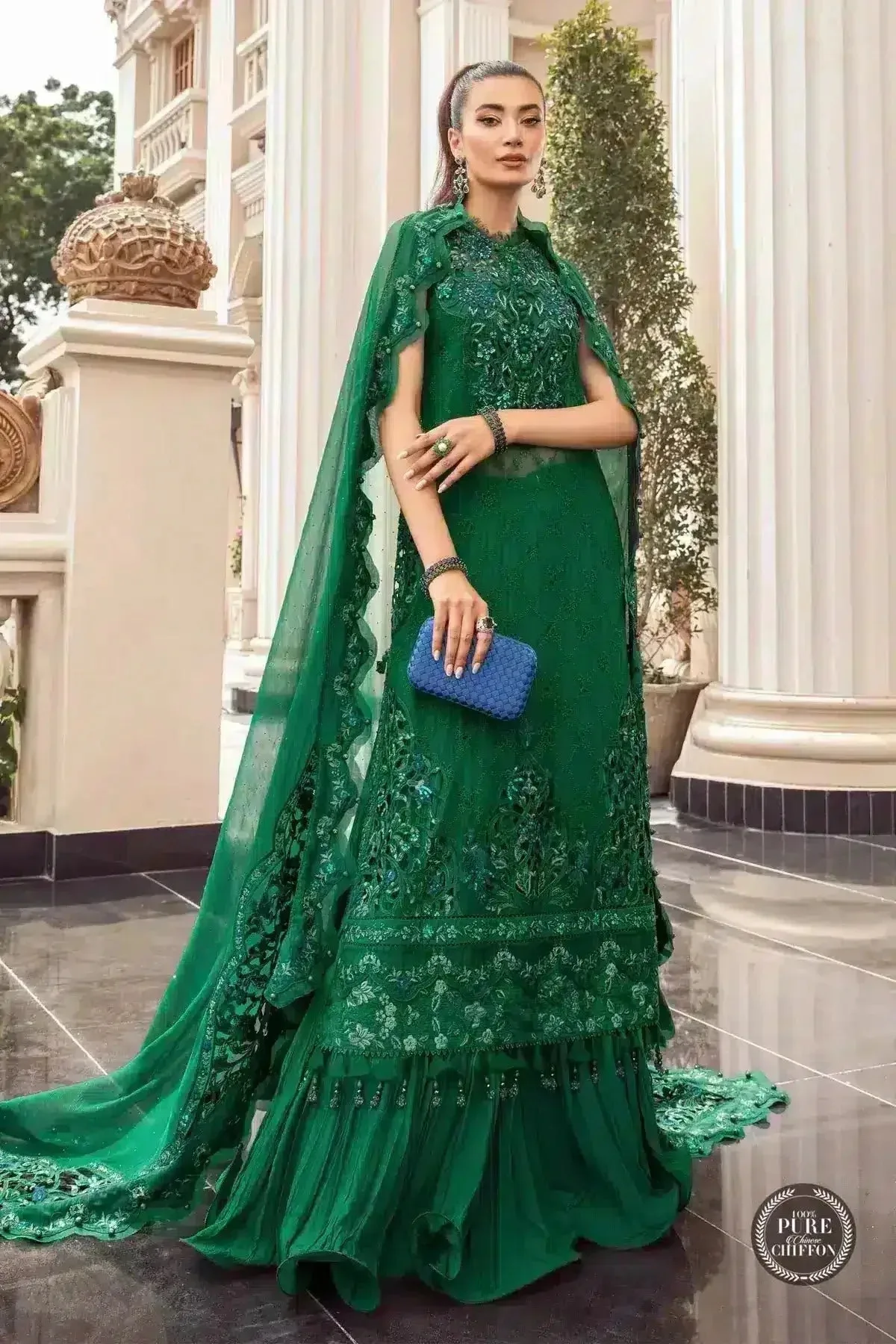 Maria B Luxury Chiffon Collection Raw Silk – view 6 – Poshaq