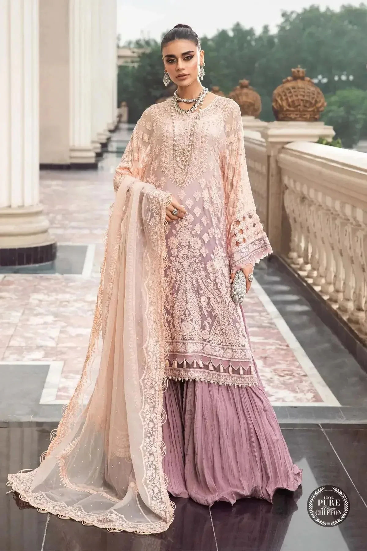Maria B Luxury Chiffon Collection Raw Silk – view 1 – Poshaq
