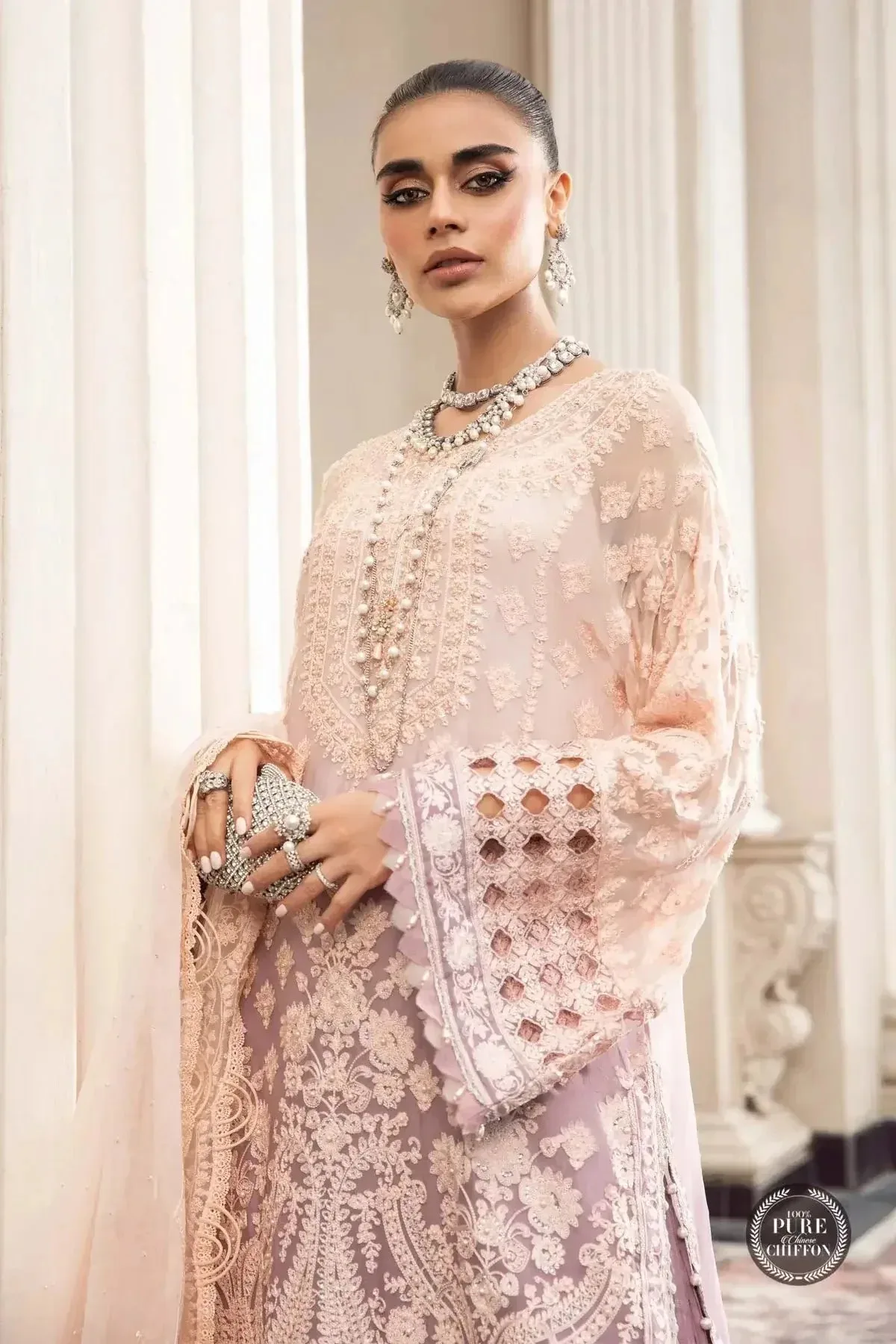 Maria B Luxury Chiffon Collection Raw Silk – view 2 – Poshaq