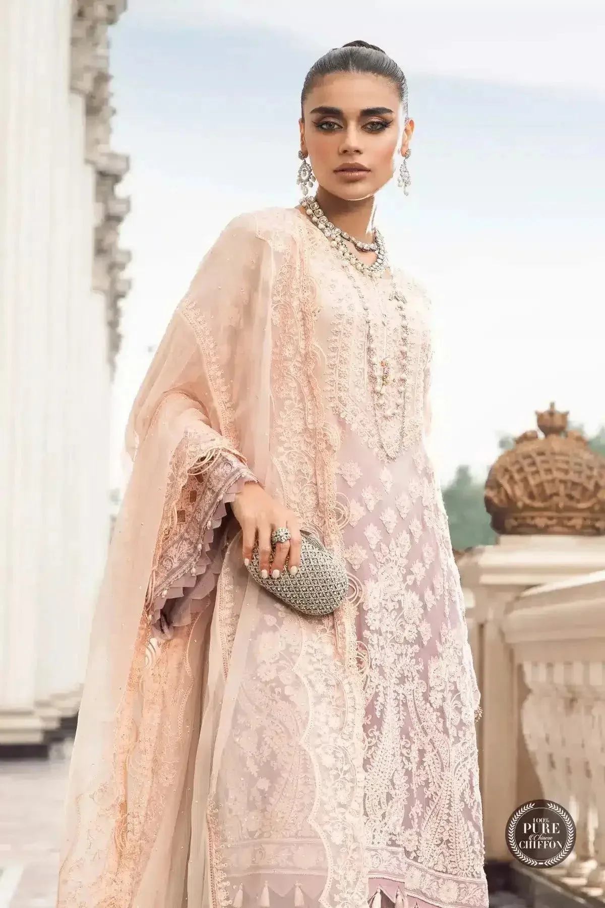 Maria B Luxury Chiffon Collection Raw Silk – view 3 – Poshaq