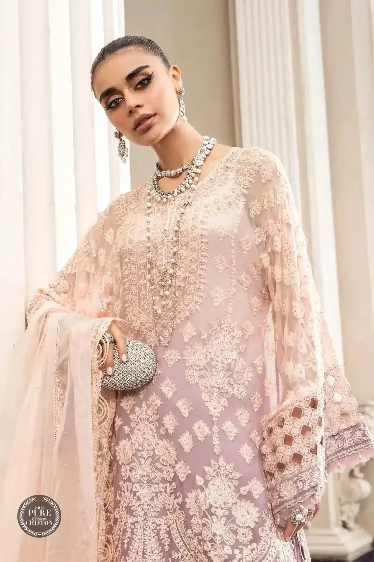 Maria B Luxury Chiffon Collection Raw Silk – view 4 – Poshaq