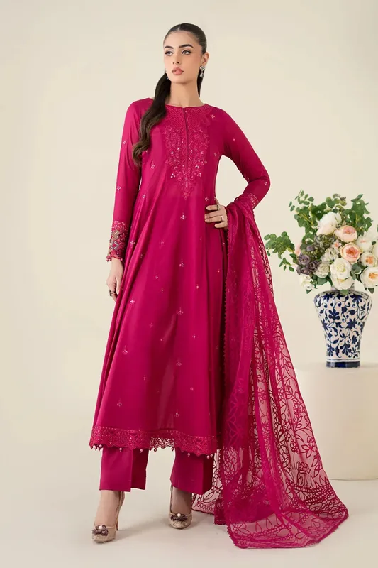 Maria B Luxury Pret 25 Pink Organza – view 1 – Poshaq
