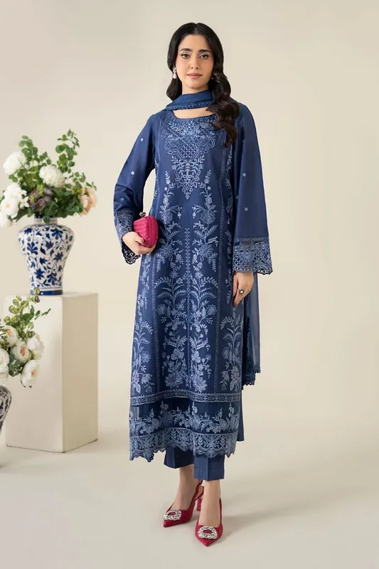 Maria B Luxury Pret 25 Blue Organza – view 1 – Poshaq